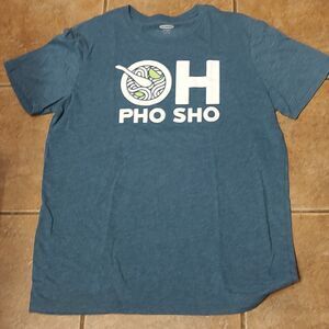Old Navy Soft Washed Pho Sho Graphic T-Shirt Crew Neck Blue Men's Size L